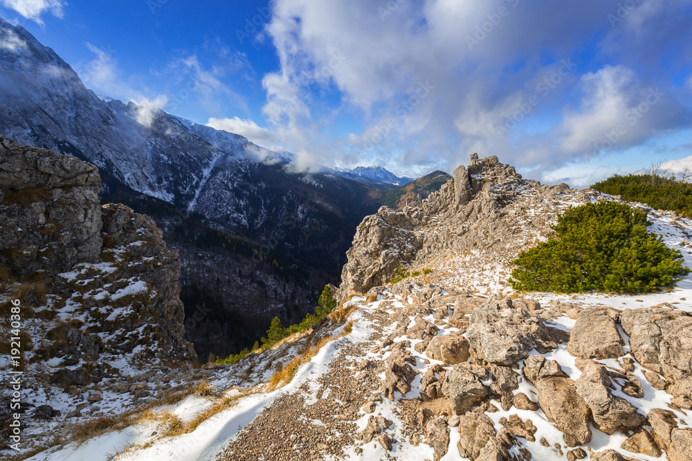 Sarnia Skala peak in Tatra mountains at winter, Poland Sarnia Skala peak in Tatra mountains at winter, Poland