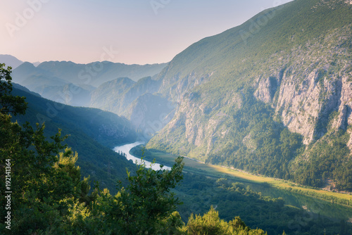 Mountain landscape with canyon of Cetina river in Dinara mountains near Omis, Dalmatia, Croatia