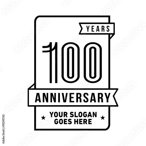 100th anniversary logo. Vector and illustration. 
