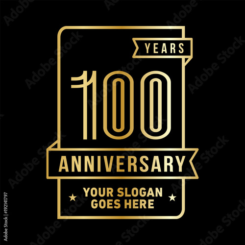 100th anniversary logo. Vector and illustration. 
