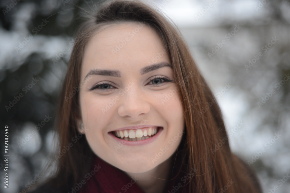 Cheerful girl smiling Cheerful girl smiling