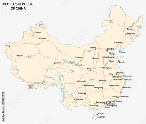 People s Republic of China road vector map