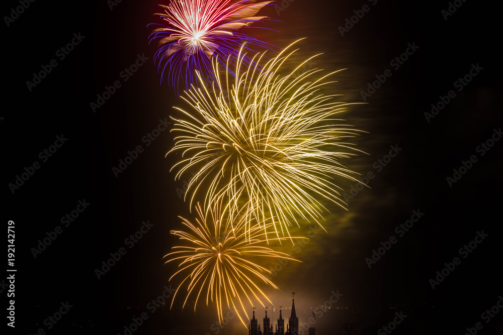 New Year's Day Fireworks in Cardiff, United Kingdom New Year's Day Fireworks in Cardiff, United Kingdom