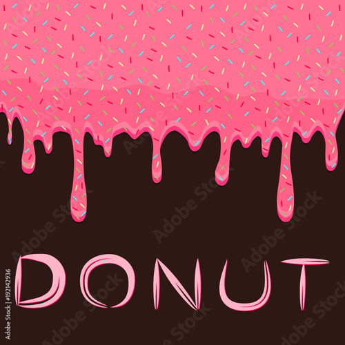 syrup pouring food from pink donut