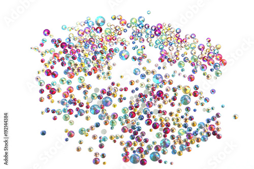 Many strewn with multi-colored rhinestones.