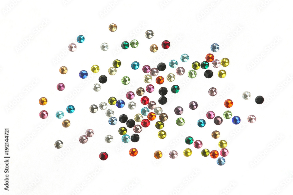 Many strewn with multi-colored rhinestones. Many strewn with multi-colored rhinestones.