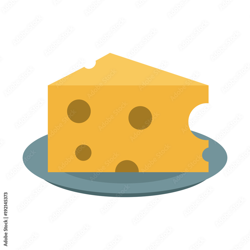 Cheese on dish icon vector illustration graphic design Cheese on dish icon vector illustration graphic design