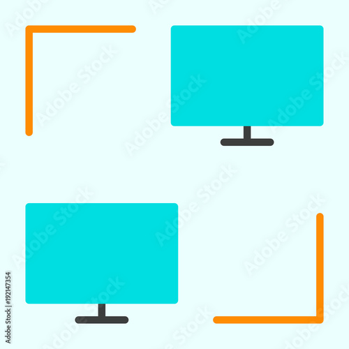Computer Network Icon. LAN Vector Simple Minimal 96x96 Pictogram