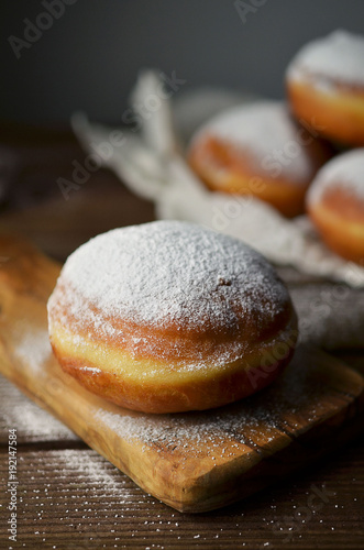 Polish donuts with icing, fat thursday