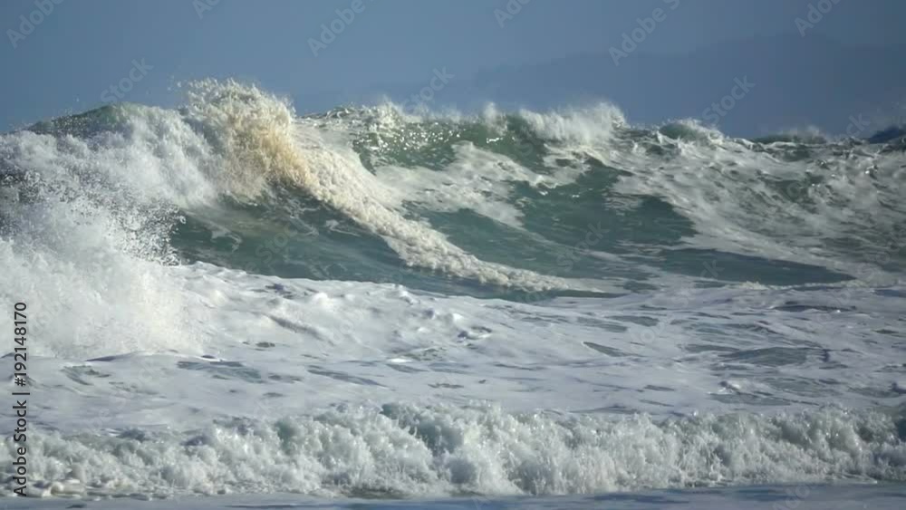 Wave sea ocean green water blue sky Wave sea ocean green water blue sky
