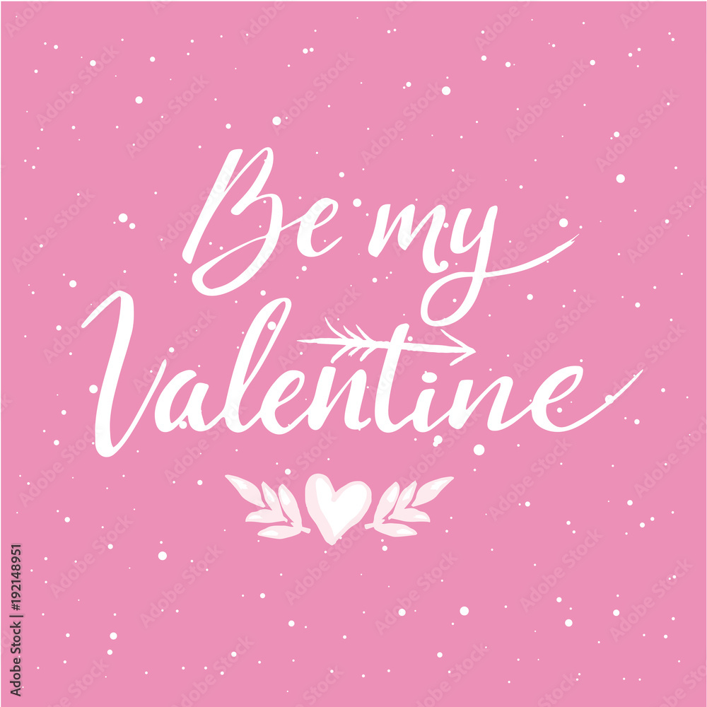Happy Valentines Day hand drawing lettering design. Vector illustration