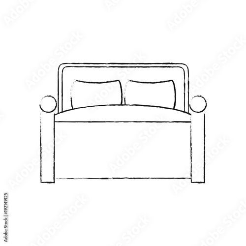 Bed with pillows icon vector illustration graphic design