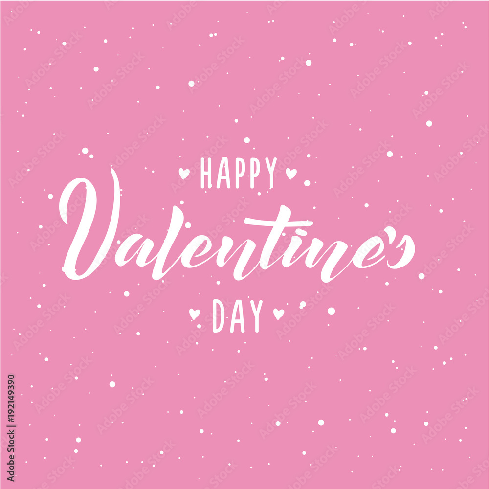 Happy Valentines Day typography poster with handwritten calligraphy text - vector illustration