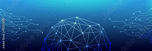 Technological virtual background. Digital networking concept. 3D Rendering