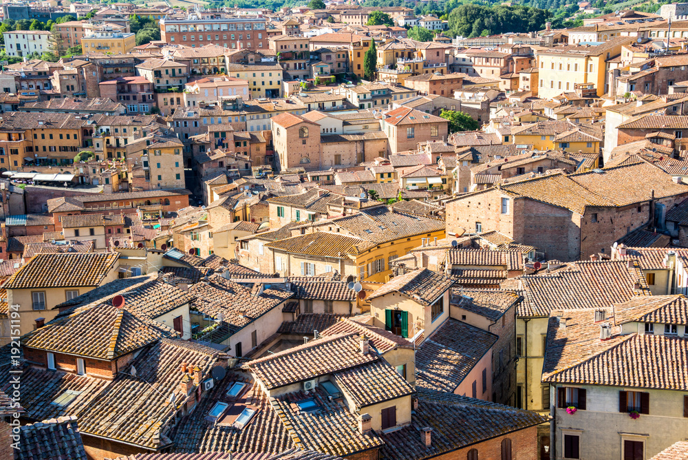 Roofs of of Siena, aerial view, Tuscany, Italy