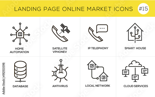 Flat line design concept icons for online shopping, website banner and landing page