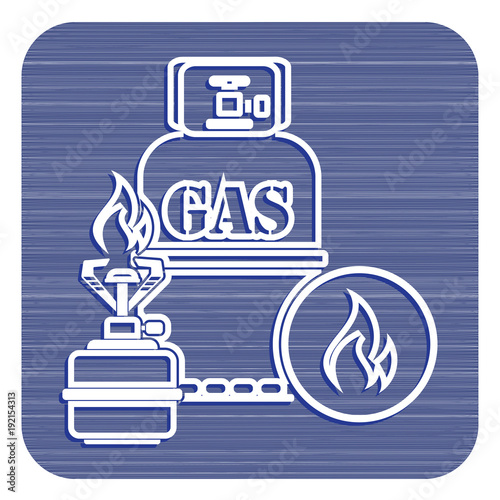 Camping stove with gas bottle icon