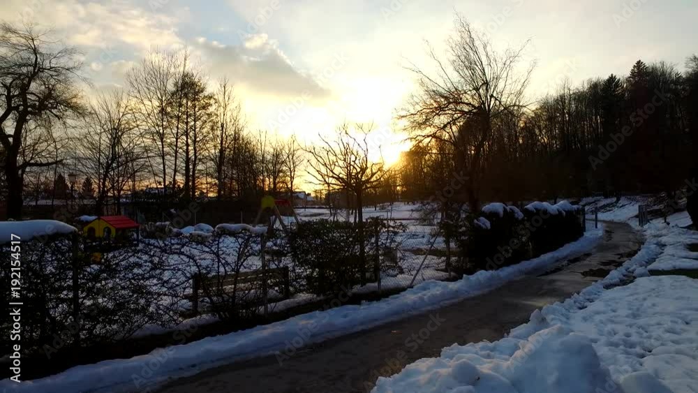 Observing silhouettes in a winter park. Observing silhouettes in a winter park.
