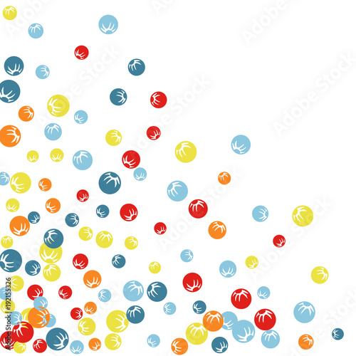 Vector Confetti Background Pattern. Element of design. Colored stylized berries on a black background