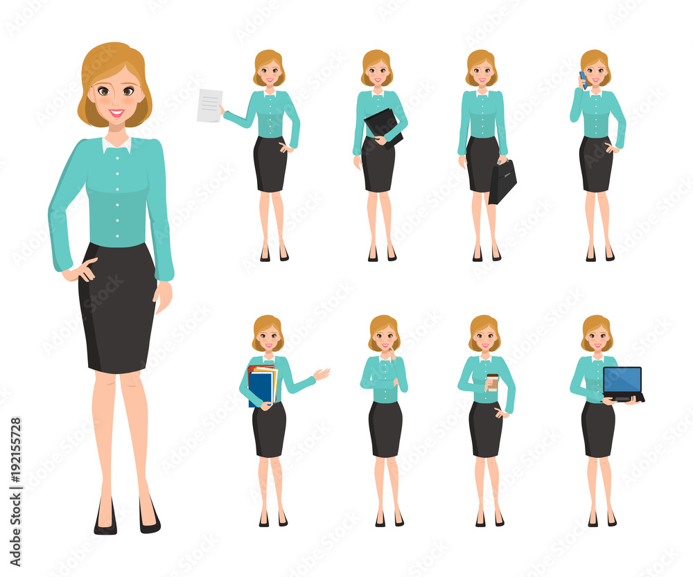 Business woman character creation in office style. Business job function. Illustration vector of avatar people design.