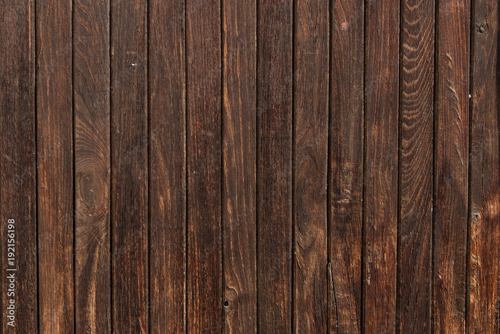 Rough Dark Brown wooden texture, background. Wooden wall, surface. Wooden pattern. - obrazy, fototapety, plakaty 