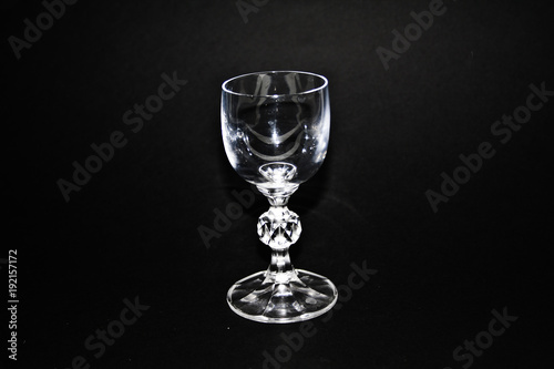 wineglass isolated on black background