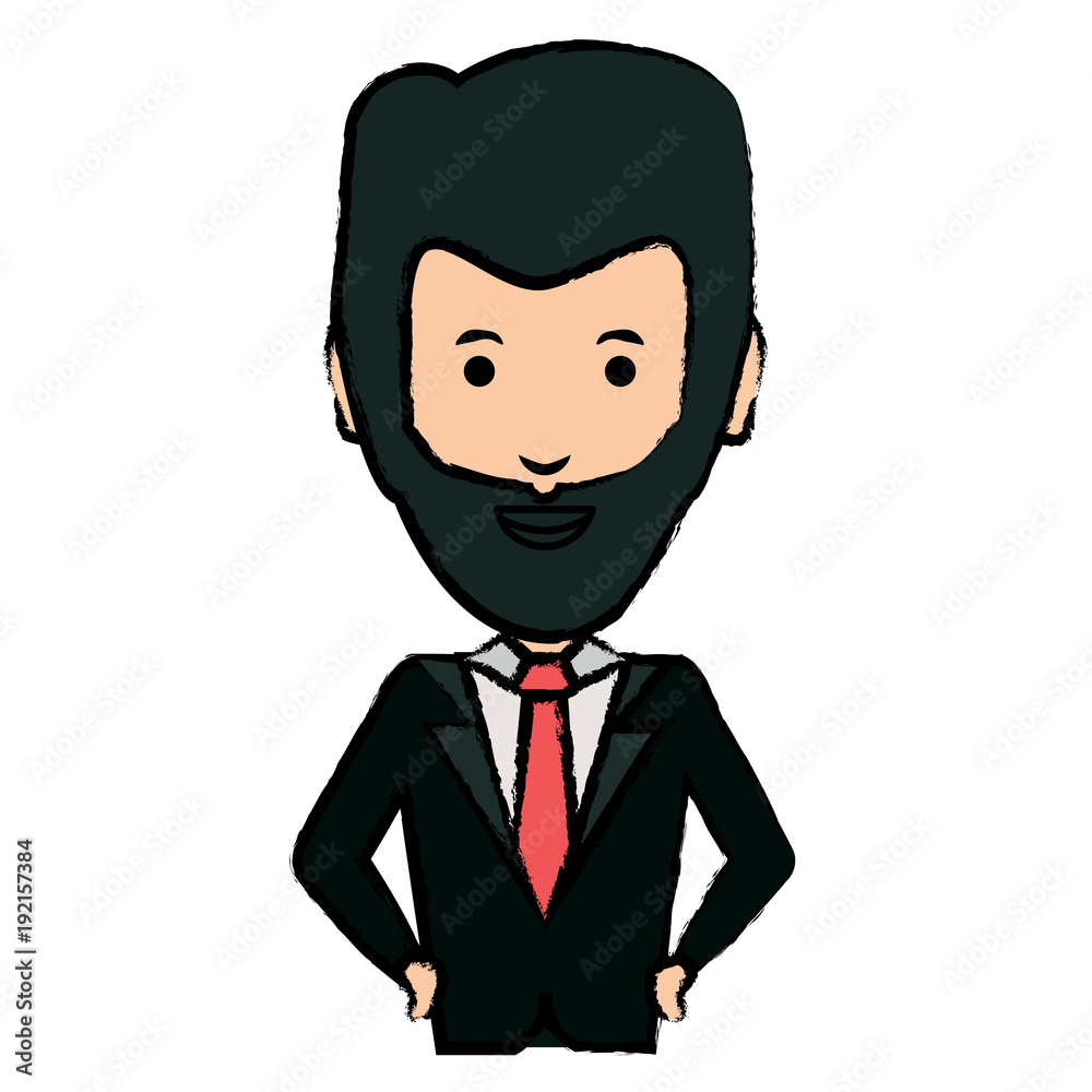 cartoon businessman icon