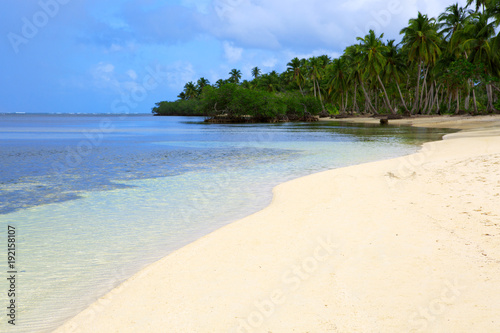 White tropical beach. Travel background.