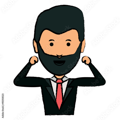 cartoon businessman icon