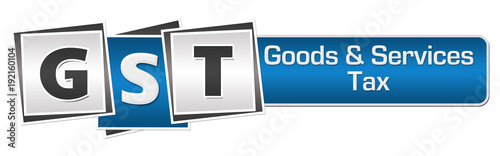 GST - Goods And Services Tax Blue Grey Squares Bar 