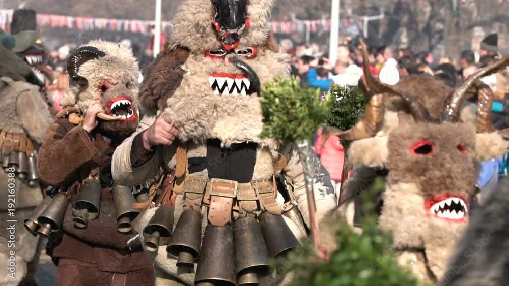 Festival of Masquerade Surva slow motion