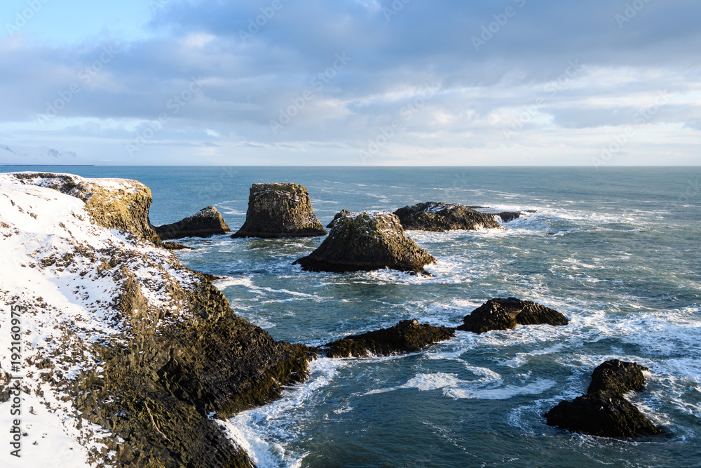 icelandic coast near arnastapi town