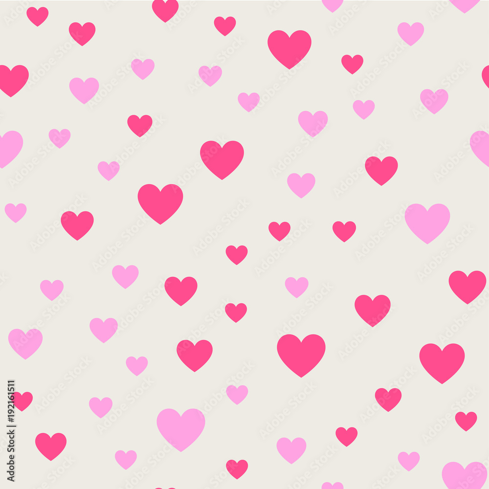 Seamless pattern background. Abstract and Modern concept. Geometric creative design stylish theme. Illustration vector. Pink and red color. Heart shape for Valentines day and wedding events