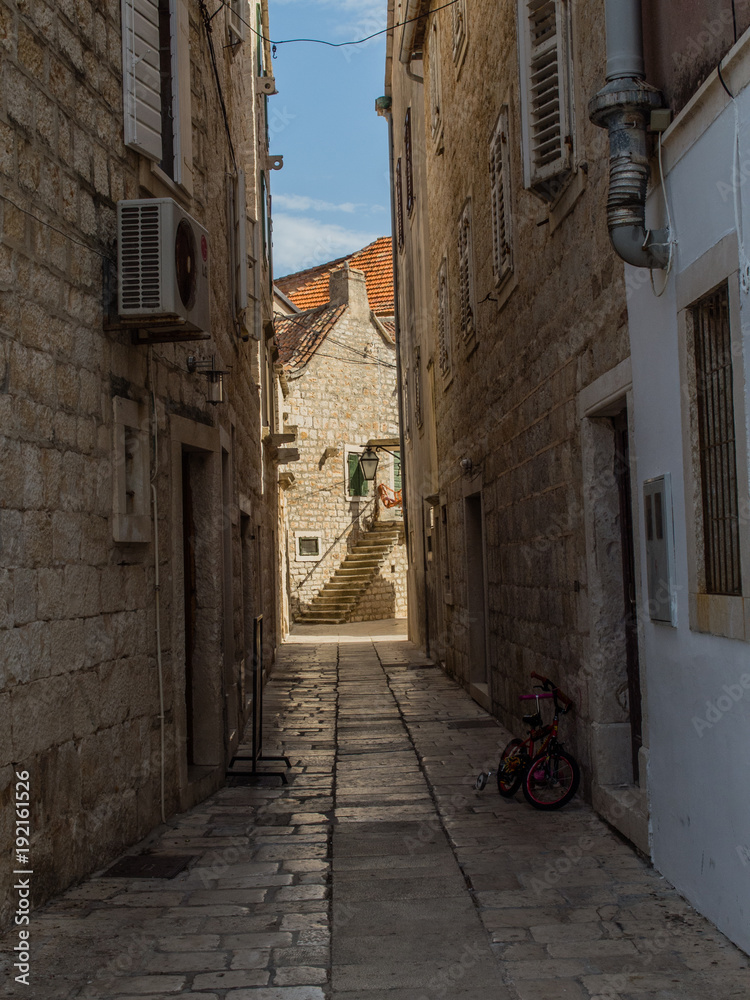 Landscape of old ancient small town of Jelsa on Hvar Croatia