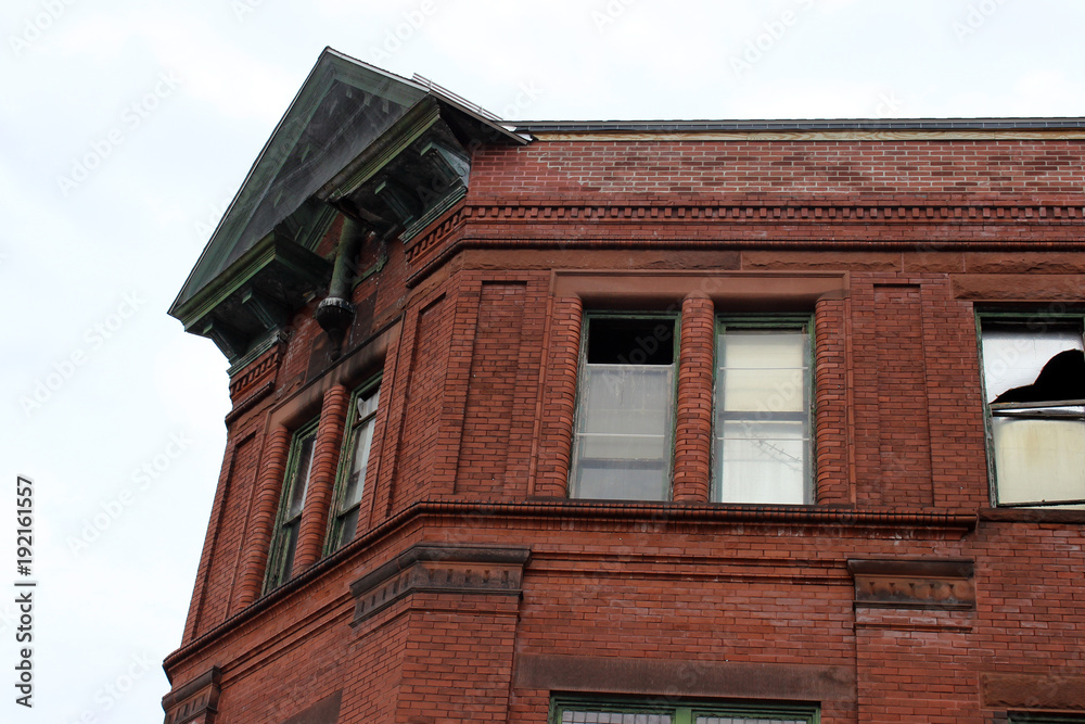 Old brick industrial factory building