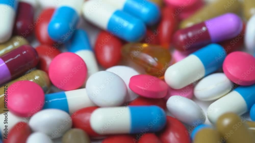Close up of many different spinning medical drugs Close up of many different spinning medical drugs
