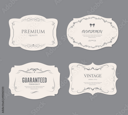 set of vintage labels old fashion. banner illustration vector.