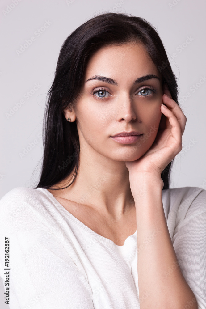 closeup portrait of beautyful woman with clean fresh skin closeup portrait of beautyful woman with clean fresh skin