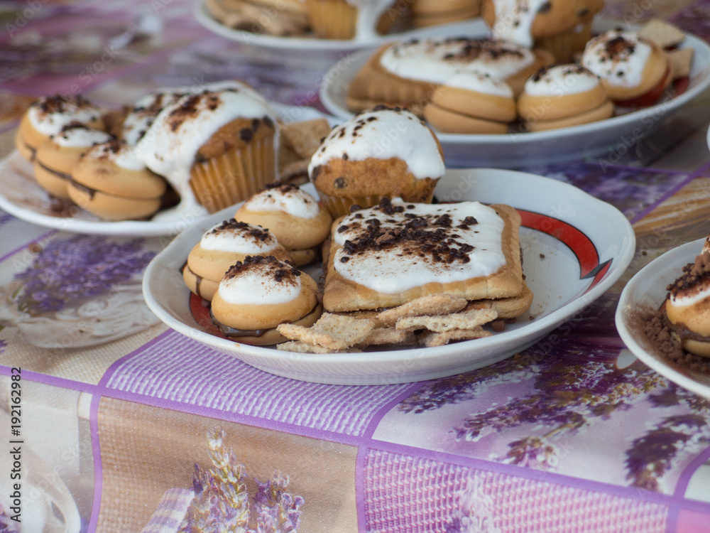 Nice tasty homemade sweet cokies with yogurt Nice tasty homemade sweet cokies with yogurt