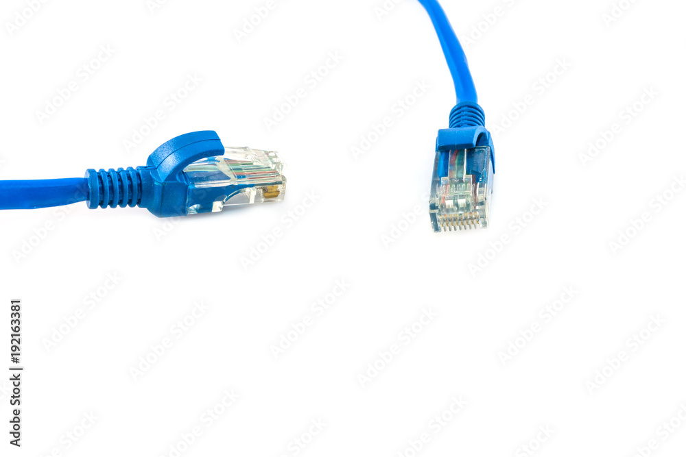Blue Network internet cable isolated Blue Network internet cable isolated