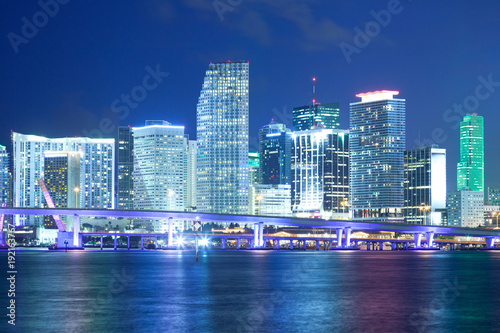 Downtown skyline  Miami  Florida  USA