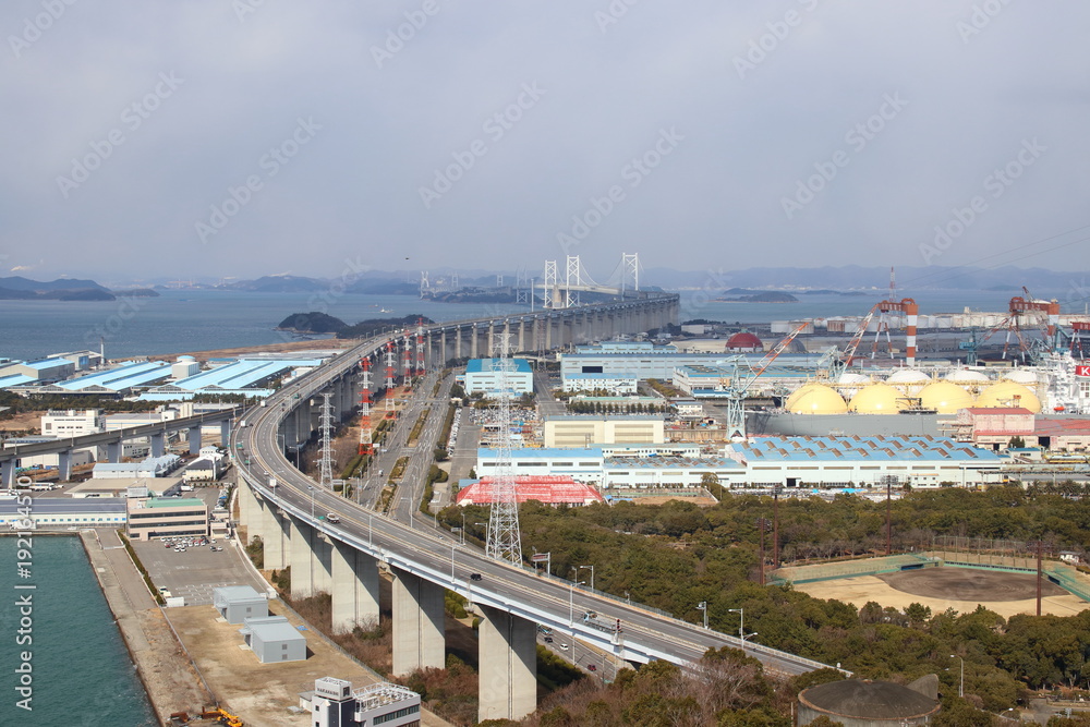 Fototapeta premium Seto big bridge in Japan