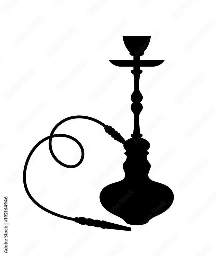 silhouette of hookah, shisha over white Stock Vector | Adobe Stock