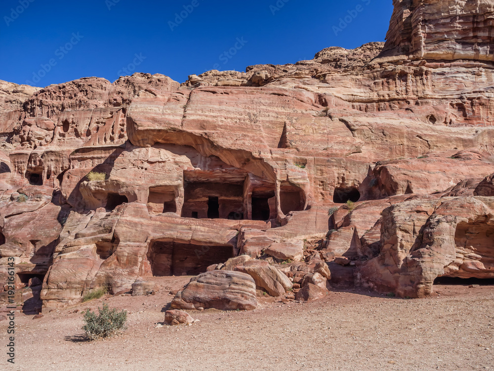 Dwellings homes in Petra lost city