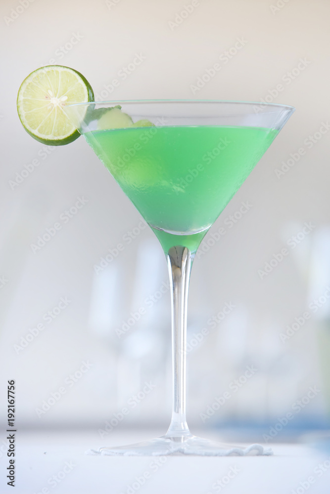 Green apple martini cocktail