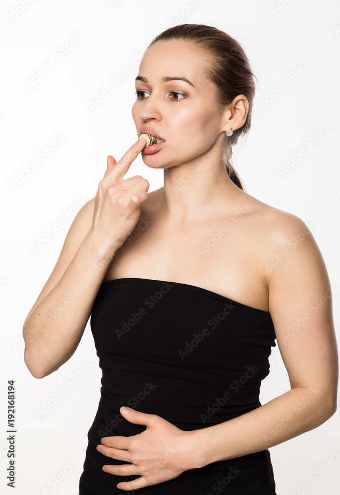 prevention of skin aging, woman performs exercises for a face building. beauty and health concept prevention of skin aging, woman performs exercises for a face building. beauty and health concept