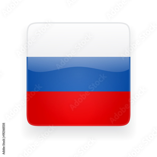 Free Download Square glossy icon with national flag of Russia on white background - GFXLoad