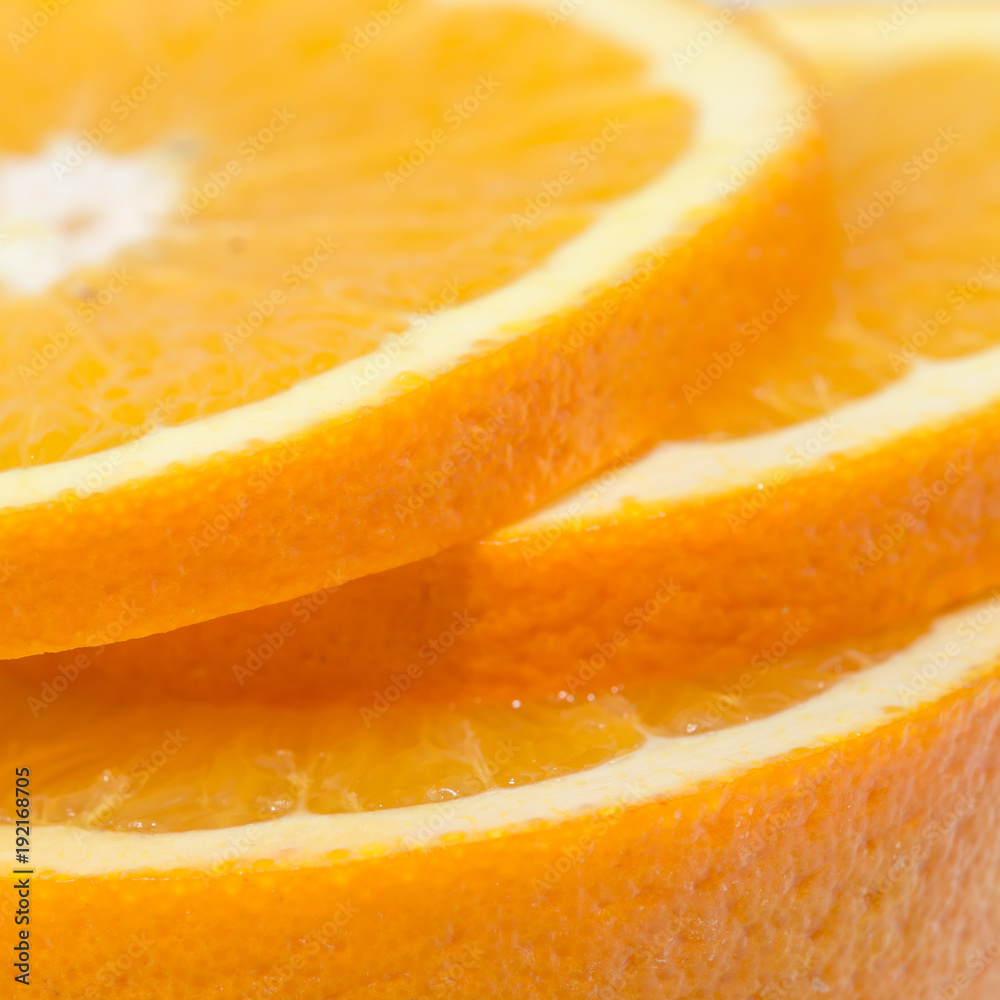 sliced orange fruit isolated on blue blackground, pop art color concept sliced orange fruit isolated on blue blackground, pop art color concept