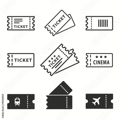 Ticket icons set.