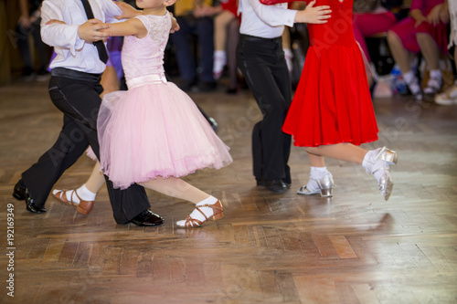 Vászonkép Partners legs in ballroom dance